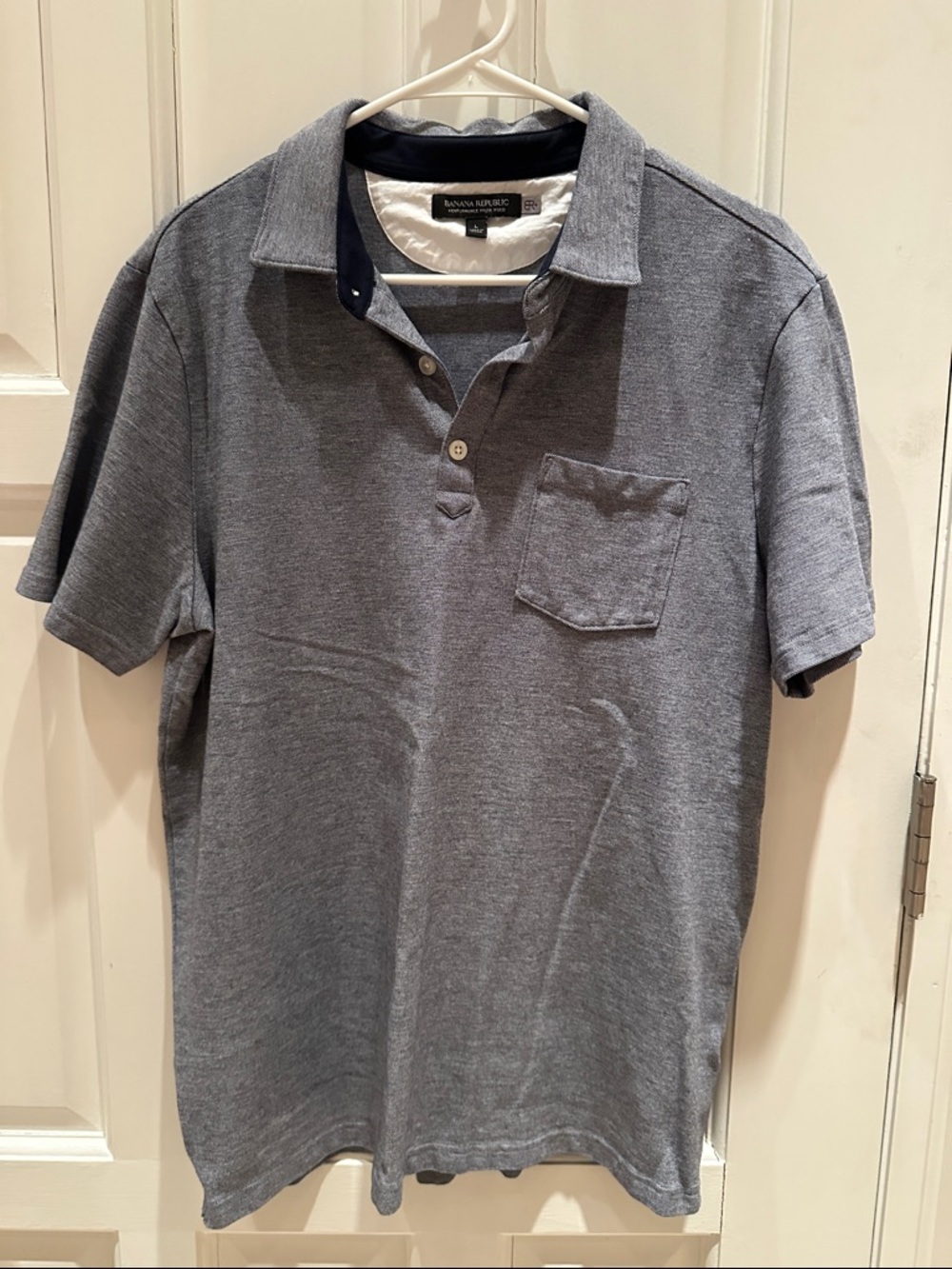 Banana Republic Men's Heather Gray Polo with Chest Pocket